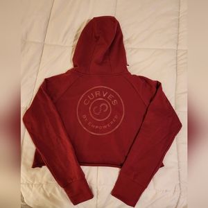NWOT Curves N Combat Boots crop hoodie in berry